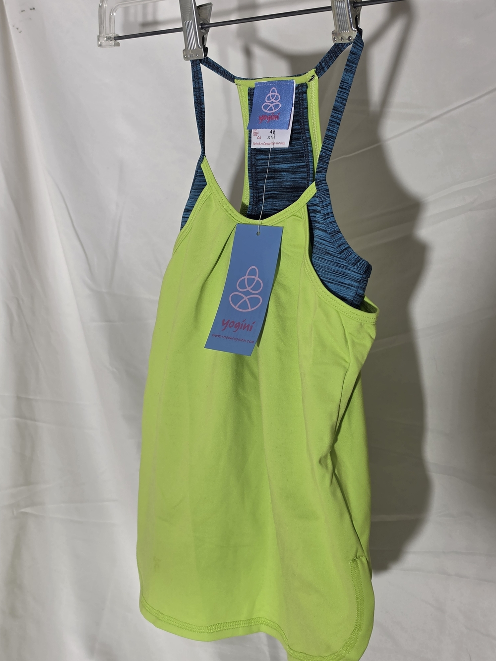 Lime Green & Blue Girls' Racerback Tank Top